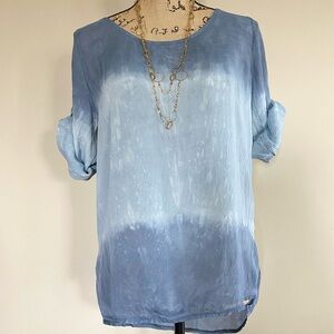 •Prontomoda Giusy•ombré 3/4 sleeve silk top